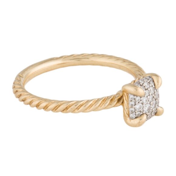 DAVID YURMAN 18K 750 YELLOW GOLD DIAMOND PETITE CHATELAINE COCKTAIL RING - Picture 6 of 8